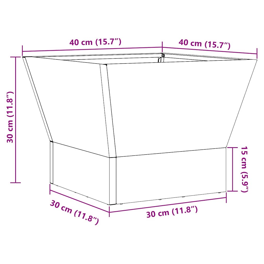 Φωτιά Καφέ 40 x 40 x 35 cm Ατσάλι Σκληρυθέν στον Αέρα - Pakobazaar