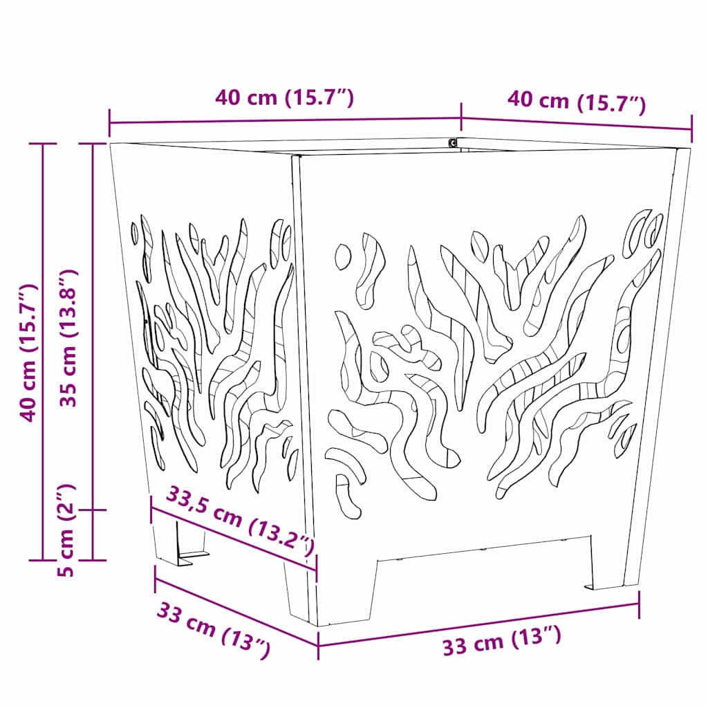 Φωτιά Μαύρο 40 x 40 x 40 cm Ατσάλι