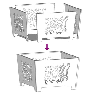Φωτιά Μαύρο 60 x 60 x 40 cm Ατσάλι σκληρυθέν στον αέρα