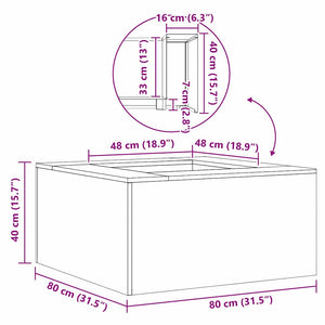 Φωτιά Μαύρο 80 x 80 x 40 cm Ατσάλι - Pakobazaar