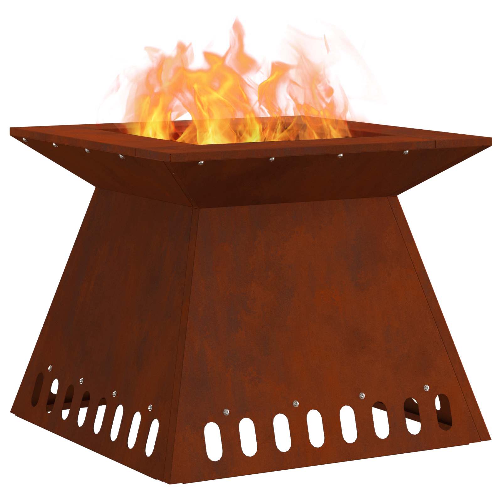 Φωτιά Καφέ 48 x 48 x 40 εκ Ατσάλι Σκληρυθέν στον Αέρα - Pakobazaar