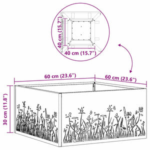 Φωτιά Μαύρο 60 x 60 x 30 cm Ατσάλι - Pakobazaar