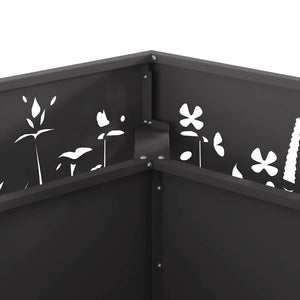 Φωτιά Μαύρο 80 x 80 x 30 cm Ατσάλι - Pakobazaar