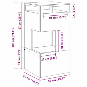 Φωτιά Μπολ Μαύρο 50 x 50 x 100 cm Ατσάλι Σκληρυθέν στον Αέρα