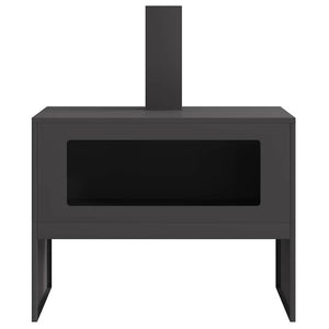 Φωτιά Μαύρο 80 x 50 x 96 εκ. Ψυχρής έλασης χάλυβας - Pakobazaar