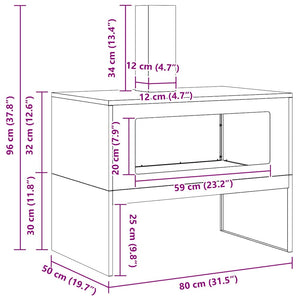 Φωτιά Μαύρο 80 x 50 x 96 εκ. Ψυχρής έλασης χάλυβας - Pakobazaar