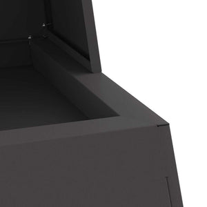 Φωτιά Μαύρο 60 x 35 x 100 εκ. Ατσάλι - Pakobazaar