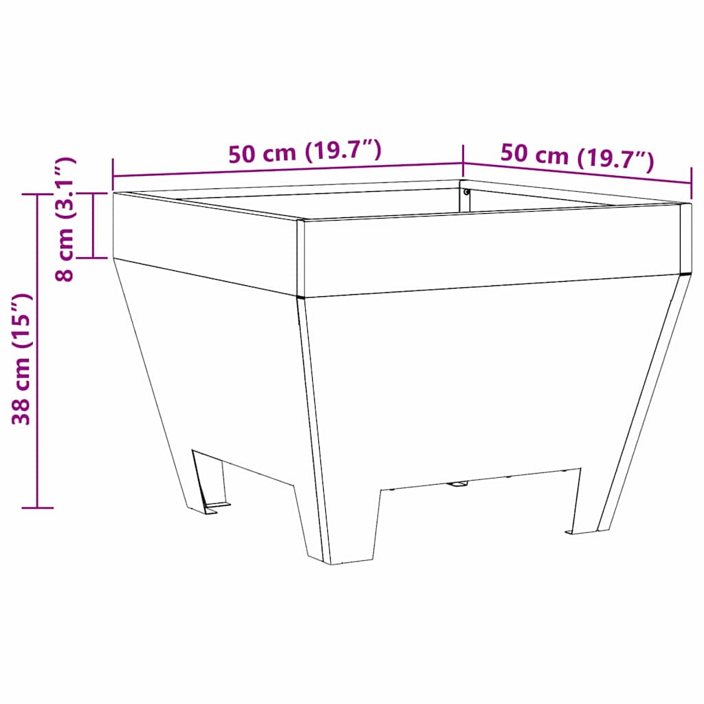 Φωτιά Μαύρο 50 x 50 x 38 εκ. Ατσάλι - Pakobazaar