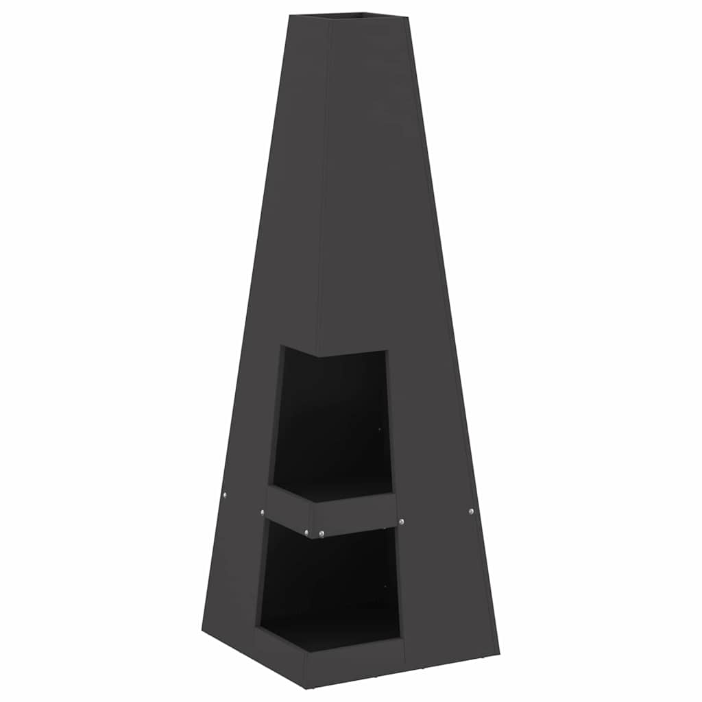 Φωτιά Μαύρο 35 x 35 x 100 εκ Ατσάλι - Pakobazaar