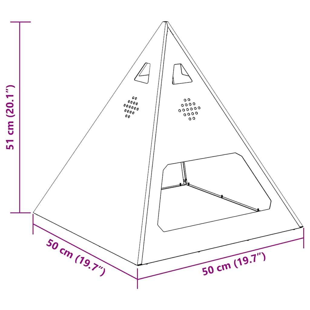 Φωτιά Μαύρο 50 x 50 x 51 εκ. Ατσάλι - Pakobazaar