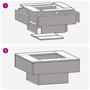 Φωτιά Καφέ 60 x 60 x 30 cm Ατσάλι Σκληρυθέν στον Αέρα - Pakobazaar