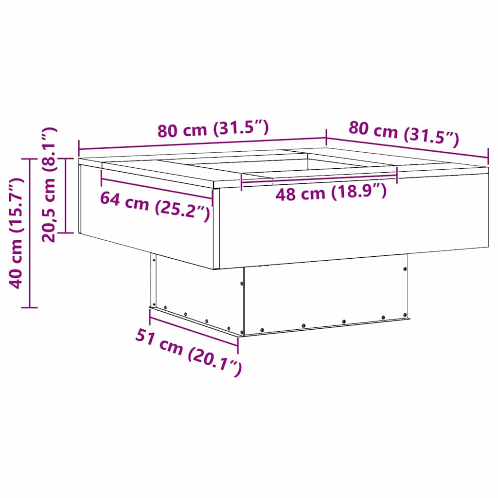 Φωτιά Μαύρο 80 x 80 x 40 cm Ατσάλι - Pakobazaar