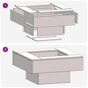 Φωτιά Καφέ 80 x 80 x 40 cm Ατσάλι Σκληρυθέν στον Αέρα - Pakobazaar