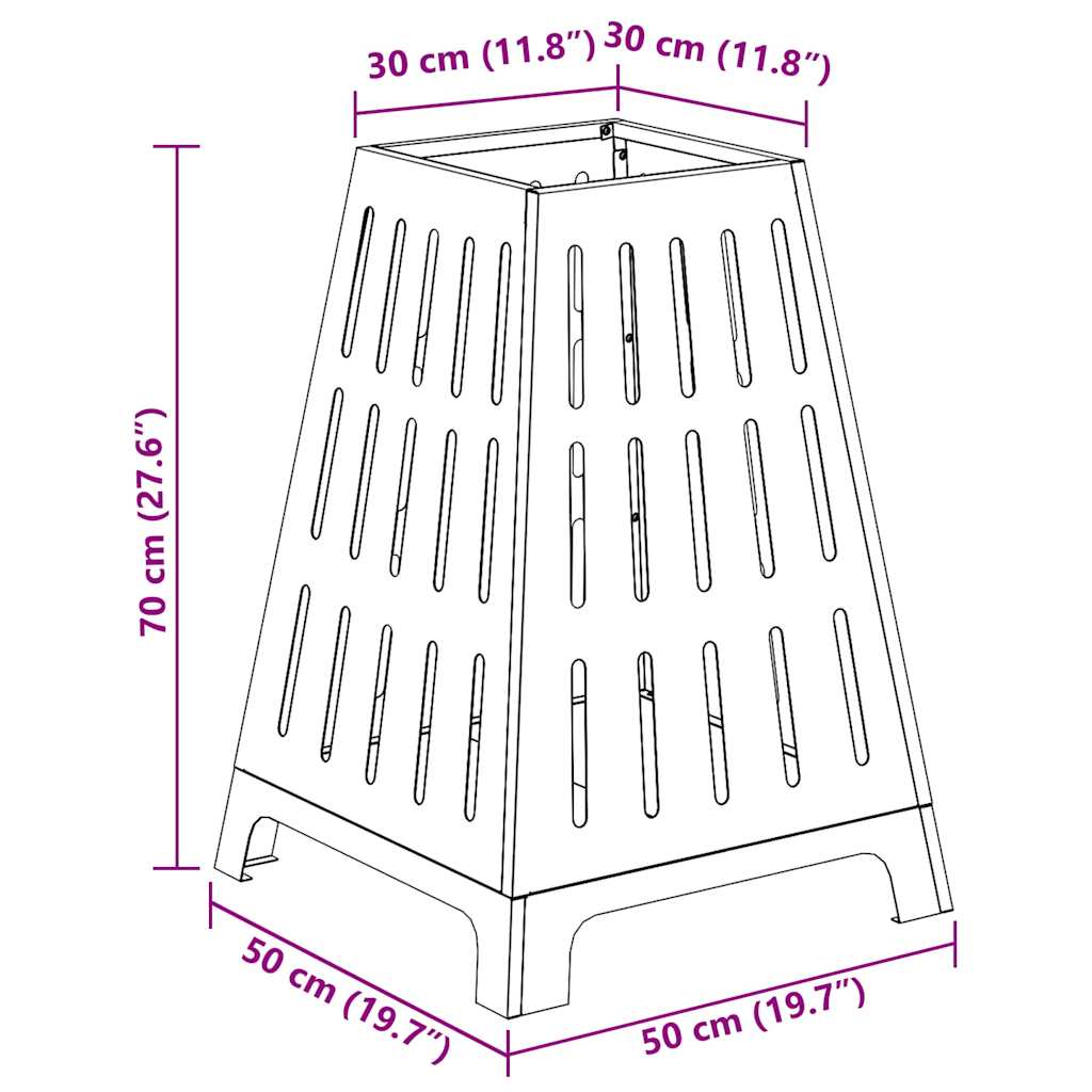 Φωτιά Μαύρο 50 x 50 x 70 cm Ατσάλι - Pakobazaar