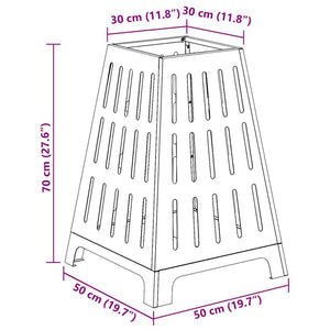 Φωτιά Μαύρο 50 x 50 x 70 cm Ατσάλι - Pakobazaar