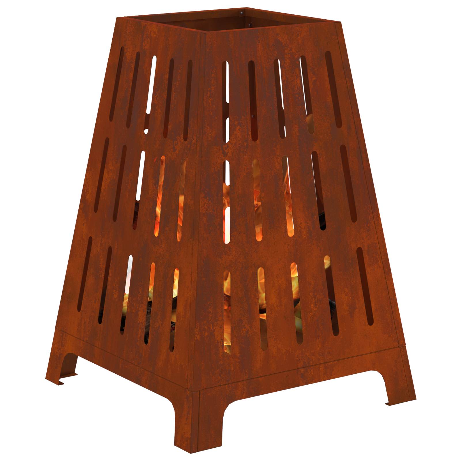Φωτιά Καφέ 50 x 50 x 70 cm Ατσάλι Σκληρυθέν στον Αέρα - Pakobazaar