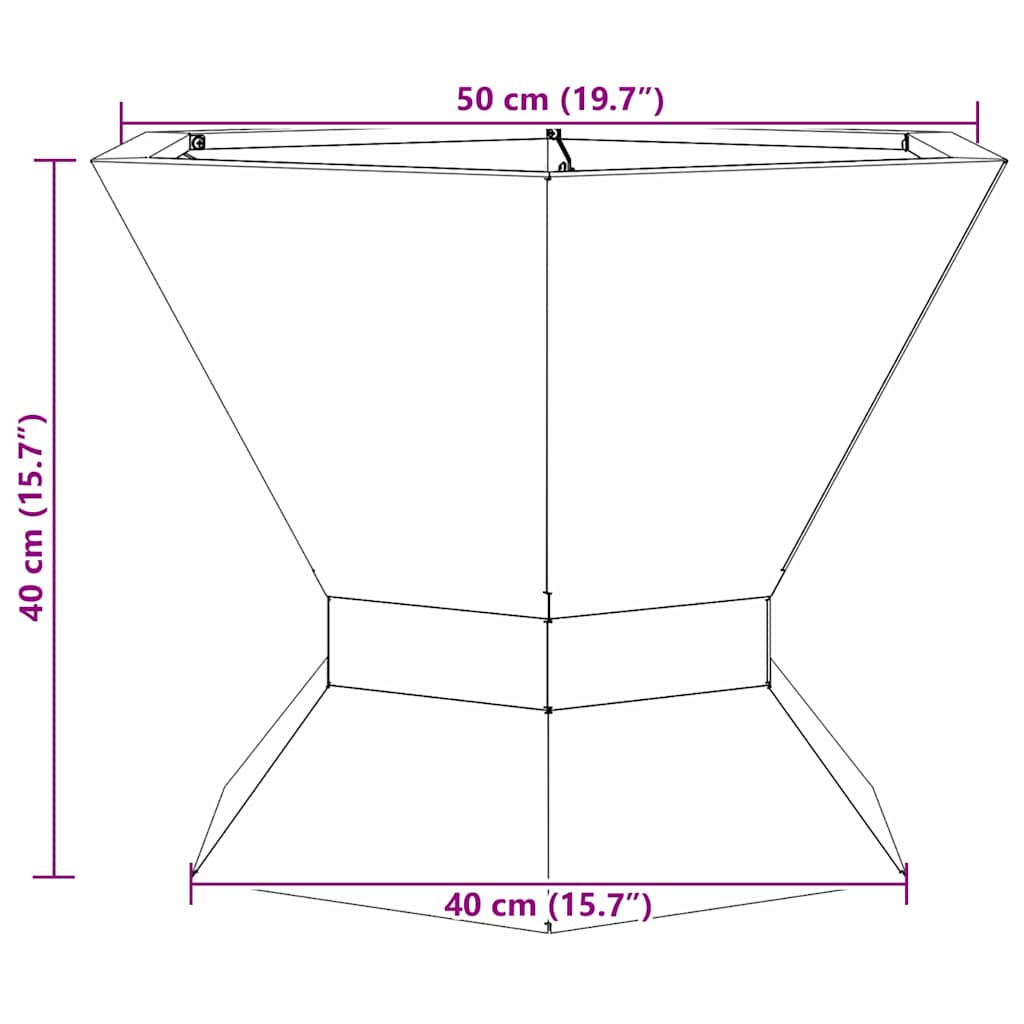 Φωτιά Μαύρο 50 x 50 x 40 cm Ατσάλι - Pakobazaar