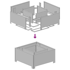 Φωτιά Καφέ 60 x 60 x 30 cm Ατσάλι Σκληρυθέν στον Αέρα - Pakobazaar