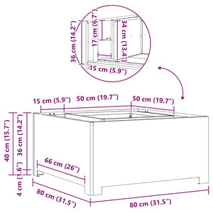 Φωτιά Μπολ Μαύρο 80 x 80 x 40 cm Ατσάλι Σκληρυθέν στον Αέρα - Pakobazaar