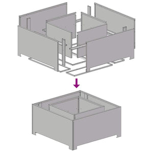 Φωτιά Καφέ 80 x 80 x 40 cm Ατσάλι Σκληρυθέν στον Αέρα - Pakobazaar