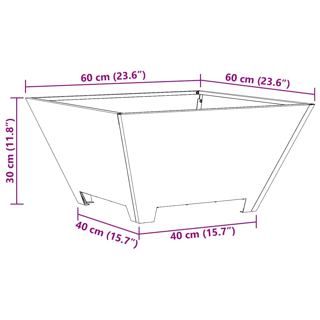 Φωτιά Μαύρο 60 x 60 x 30 cm Ατσάλι