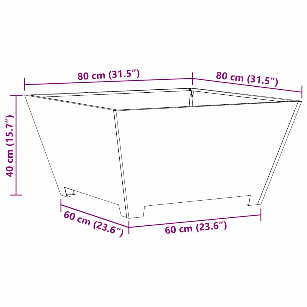 Φωτιά Μαύρο 80 x 80 x 40 cm Ατσάλι