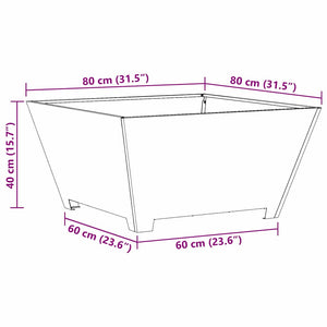 Φωτιά σε μπολ Μαύρο 80 x 80 x 40 cm Ατσάλι Σκληρυθέν στον Αέρα