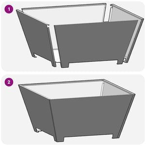 Φωτιά Καφέ 80 x 80 x 40 cm Ατσάλι Σκληρυθέν στον Αέρα - Pakobazaar