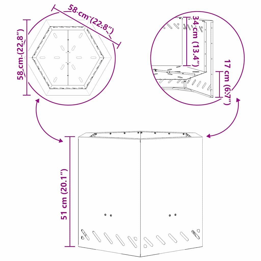 Σόμπα Φωτιάς Χωρίς Καπνό Μαύρο 58 x 58 x 51 cm Ατσάλι