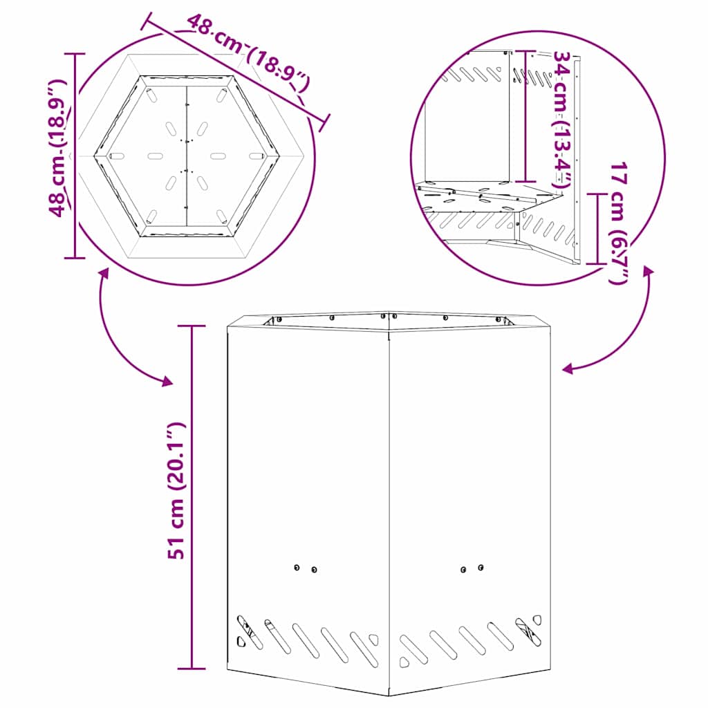 Σόμπα Φωτιάς Χωρίς Καπνό Μαύρο 48 x 48 x 51 cm Ατσάλι - Pakobazaar