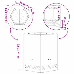 Σόμπα Φωτιάς Χωρίς Καπνό Μαύρο 48 x 48 x 51 cm Ατσάλι - Pakobazaar