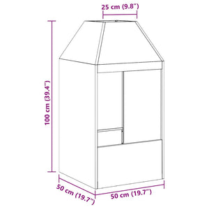 Φωτιά σε μπολ Μαύρο 50 x 50 x 100 cm Ατσάλι Σκληρυθέν στον Αέρα