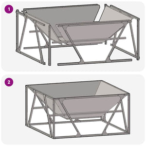 Φωτιά Μαύρο 80 x 80 x 40 cm Ατσάλι - Pakobazaar