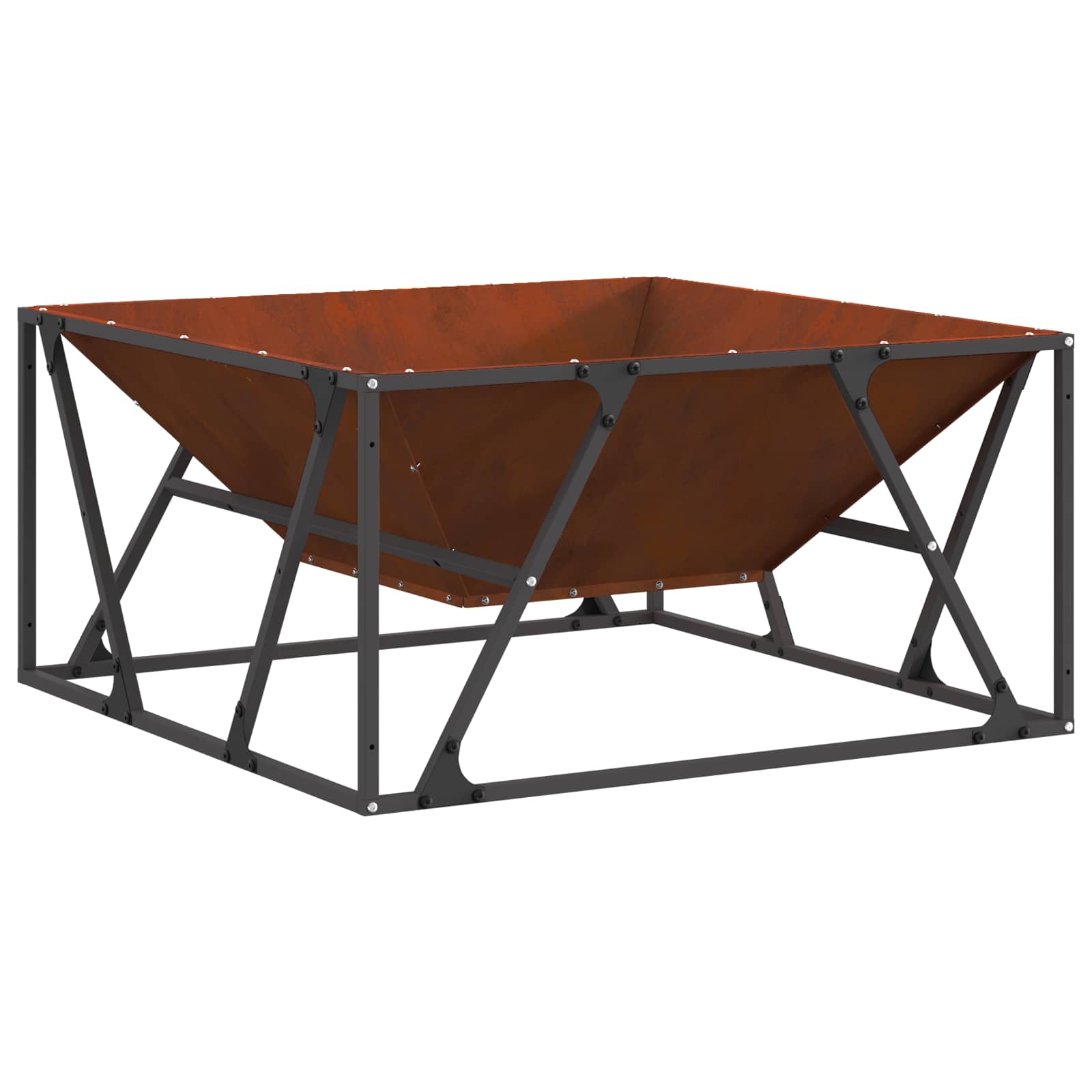 Φωτιά Καφέ 80 x 80 x 40 cm Ατσάλι Σκληρυθέν στον Αέρα - Pakobazaar