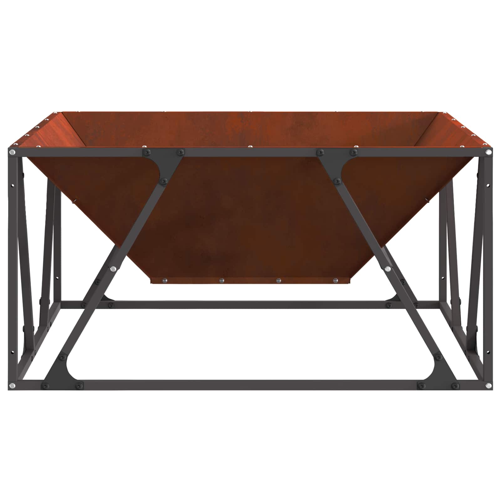 Φωτιά Καφέ 80 x 80 x 40 cm Ατσάλι Σκληρυθέν στον Αέρα - Pakobazaar