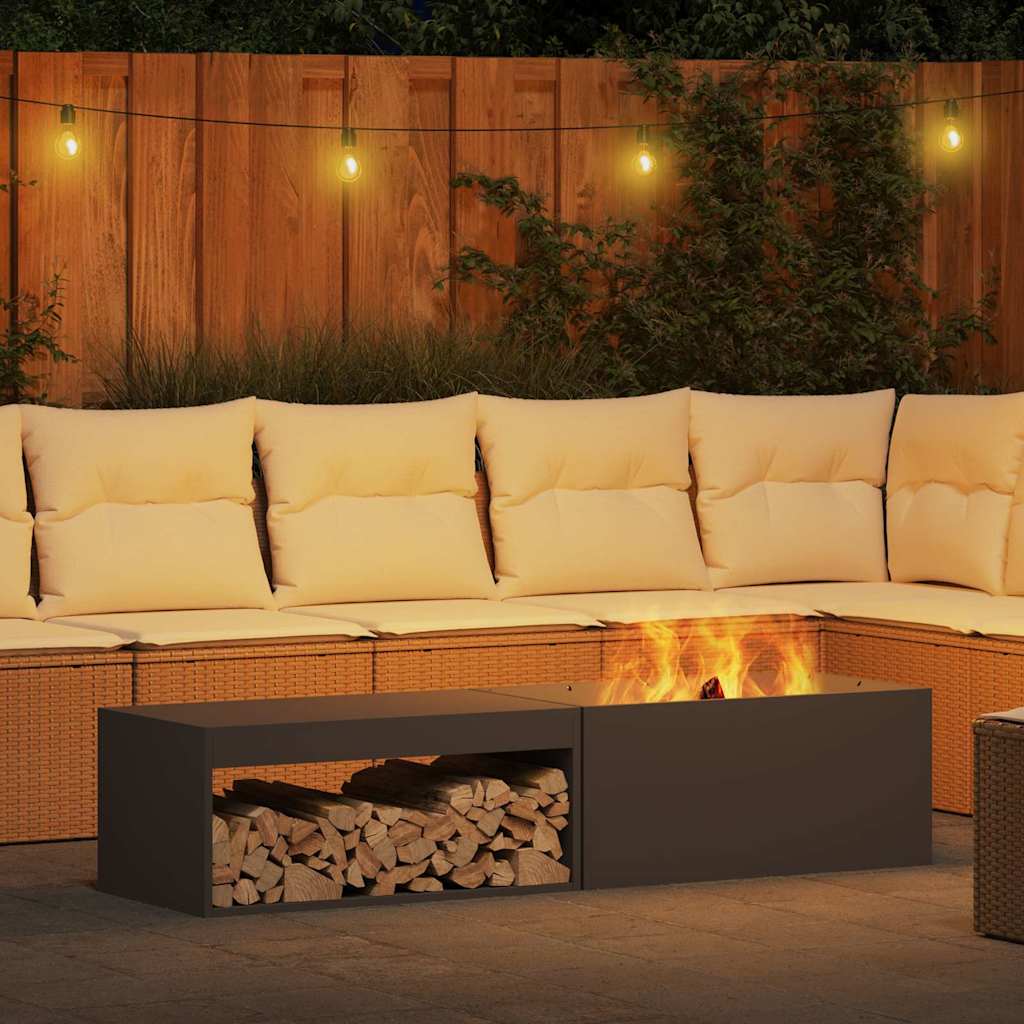 Φωτιά Μαύρο 160 x 45 x 35 εκ Ατσάλι - Pakobazaar
