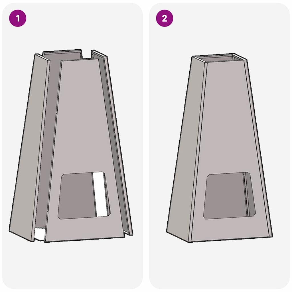 Φωτιά Μαύρο 50 x 35 x 100 εκ. Ατσάλι - Pakobazaar