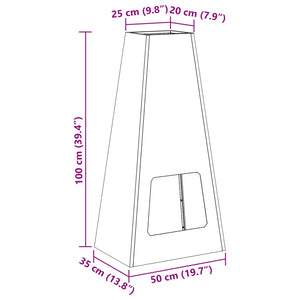Φωτιά Καφέ 50 x 35 x 100 εκ. Ατσάλι Σκληρυθέν στον Αέρα - Pakobazaar
