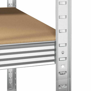 Γωνιακό ράφι με ράφι Ασημί 90 x 90 x 198 cm Επεξεργασμένο ξύλο - Pakobazaar