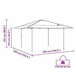 Σκηνή Σκίασης Πορτοκαλί 395 x 395 x 251 εκ. ύφασμα - Pakobazaar