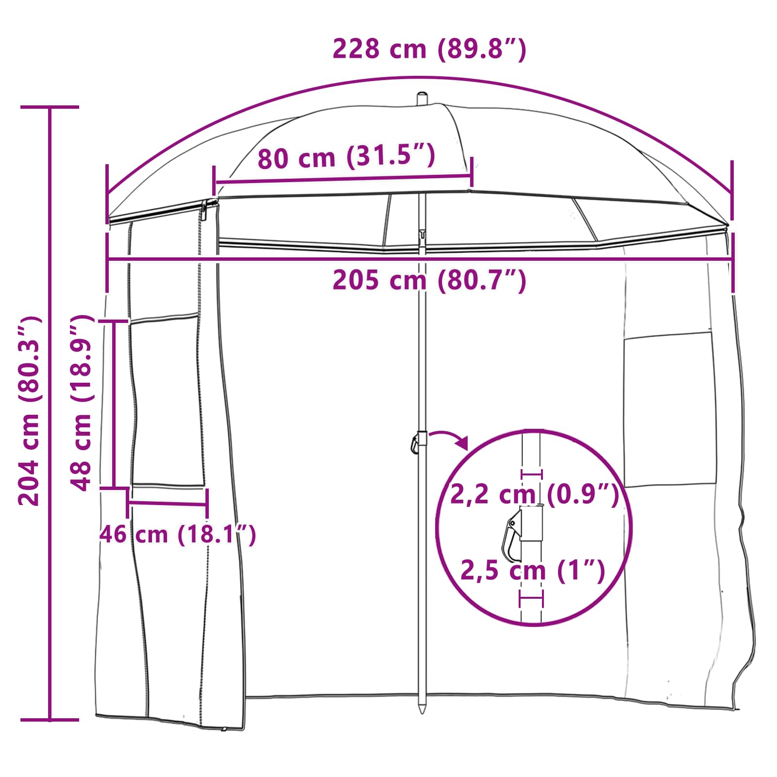 Ομπρέλα Ψαρέματος Στρατιωτικό Κίτρινο 240 x 210 cm - Pakobazaar