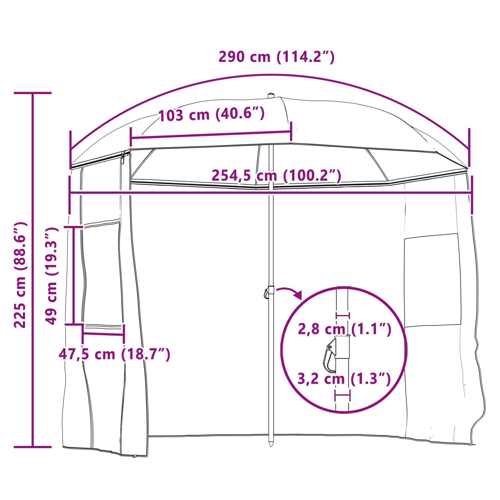 Ομπρέλα Ψαρέματος Στρατιωτικό Κίτρινο 300 x 240 cm - Pakobazaar