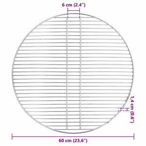 Σχάρα μπάρμπεκιου Ασημί 60 x 60 cm Ανοξείδωτο ατσάλι