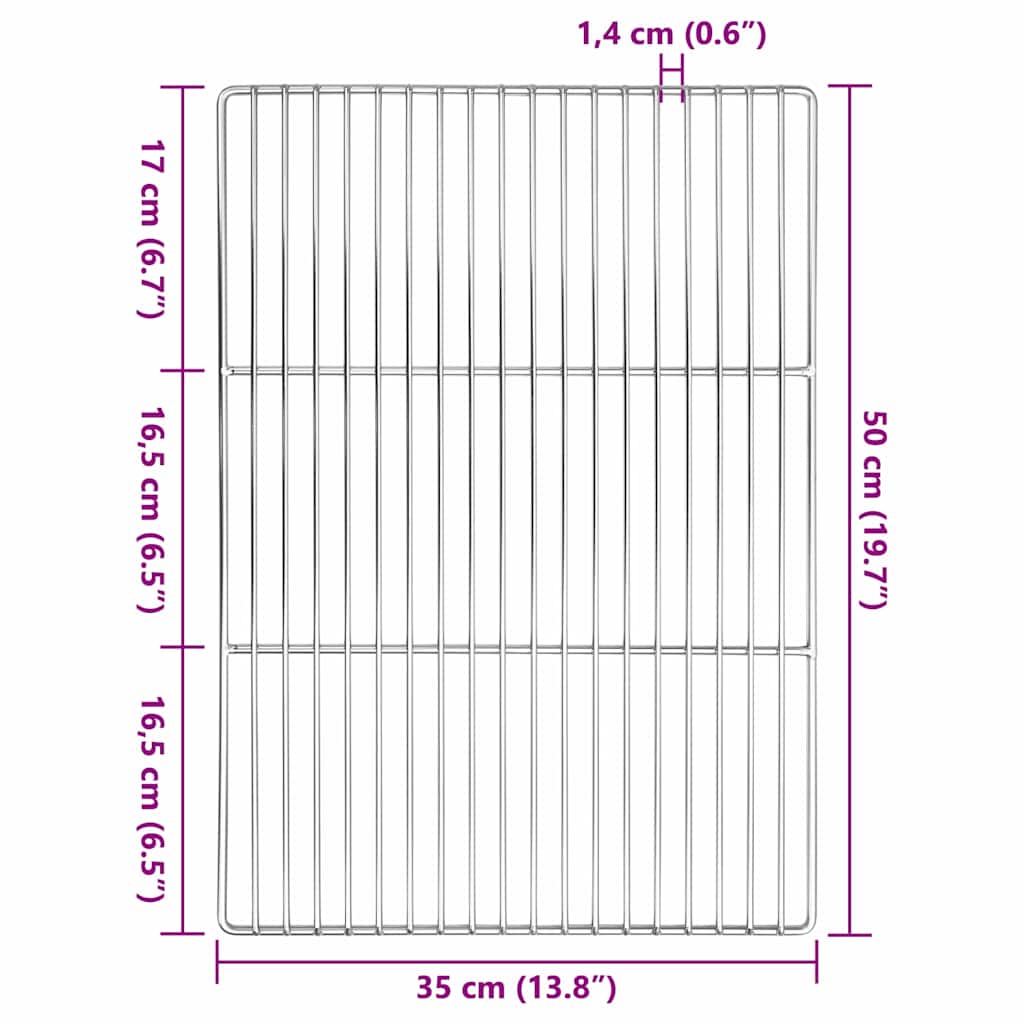 Σχάρα ψησίματος Ασημί 50 x 35 cm Ανοξείδωτο ατσάλι