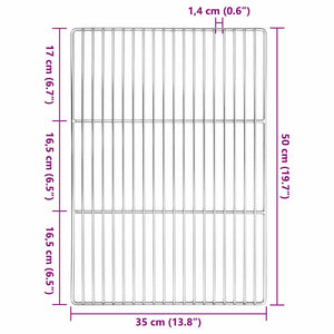 Σχάρα ψησίματος 50 x 35 cm Ανοξείδωτο Ατσάλι Ασημί