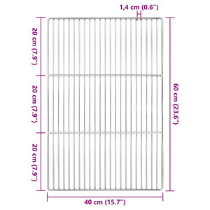 Σχάρα ψησίματος 60 x 40 cm Ανοξείδωτο Ατσάλι Ασημί