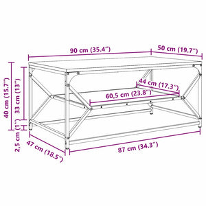Τραπεζάκι σαλονιού Παλιό Ξύλο 90 x 50 x 40 cm