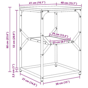 Τραπεζάκι Πλευράς Γκρίζο Σονομα 41 x 40 x 60 εκ. - Pakobazaar