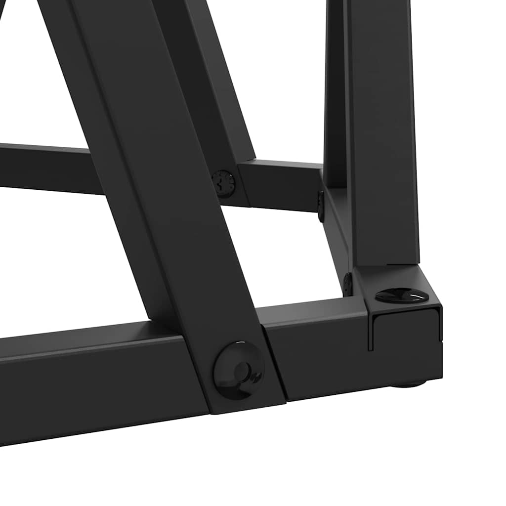 Τραπεζάκι Πλευράς 2 pcs Μαύρη Οξυά Μηχανισμένο ξύλο και ατσάλι - Pakobazaar