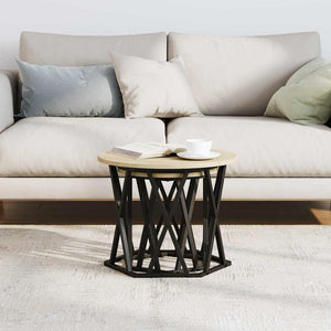 Τραπεζάκι Πλευράς 2 pcs Δρύς Sonoma Μηχανισμένο ξύλο και ατσάλι - Pakobazaar
